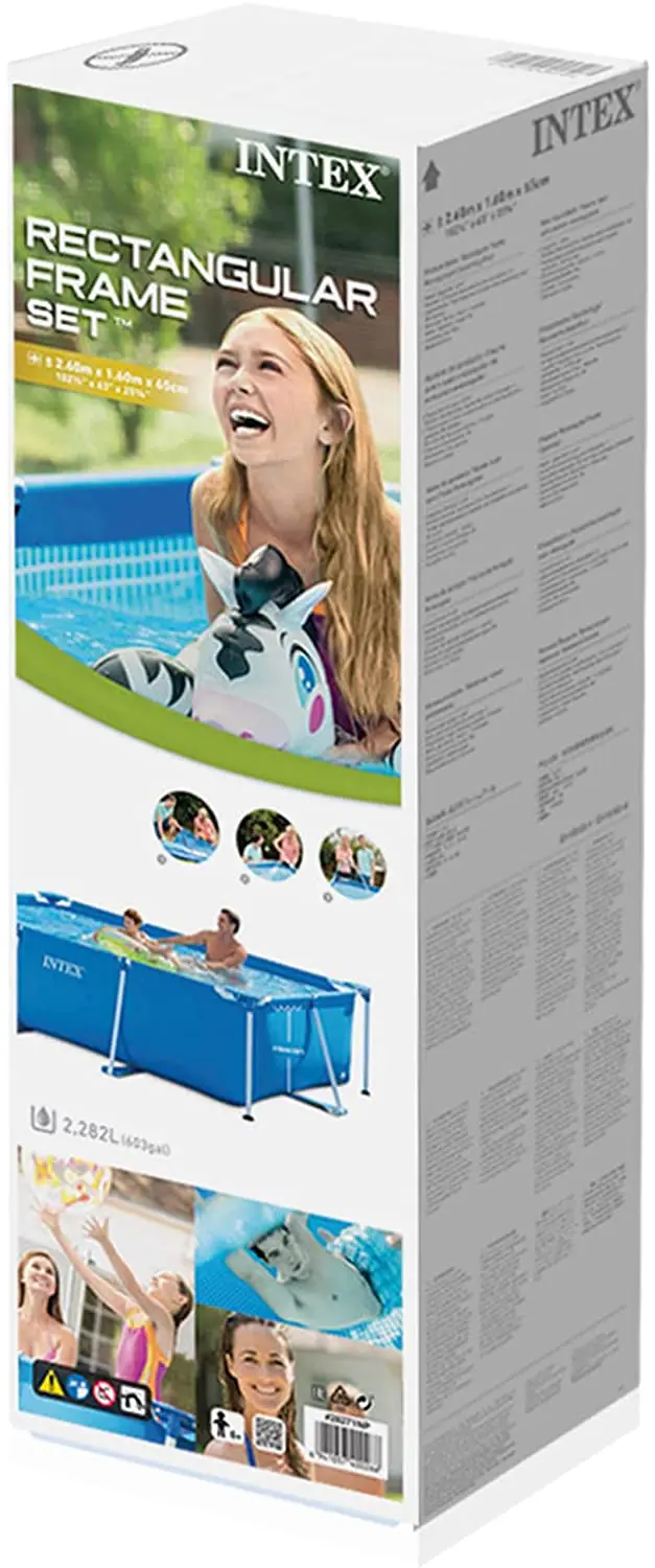 Piscina Rectangular Desmontable Tubular Intex Small Frame Con Estructura Metálica- Varios Tamaños Disponibles -