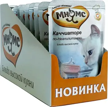 

Мнямс паучи for cats Каччиаторе by Неаполитански (chicken with томатами), 12*85g