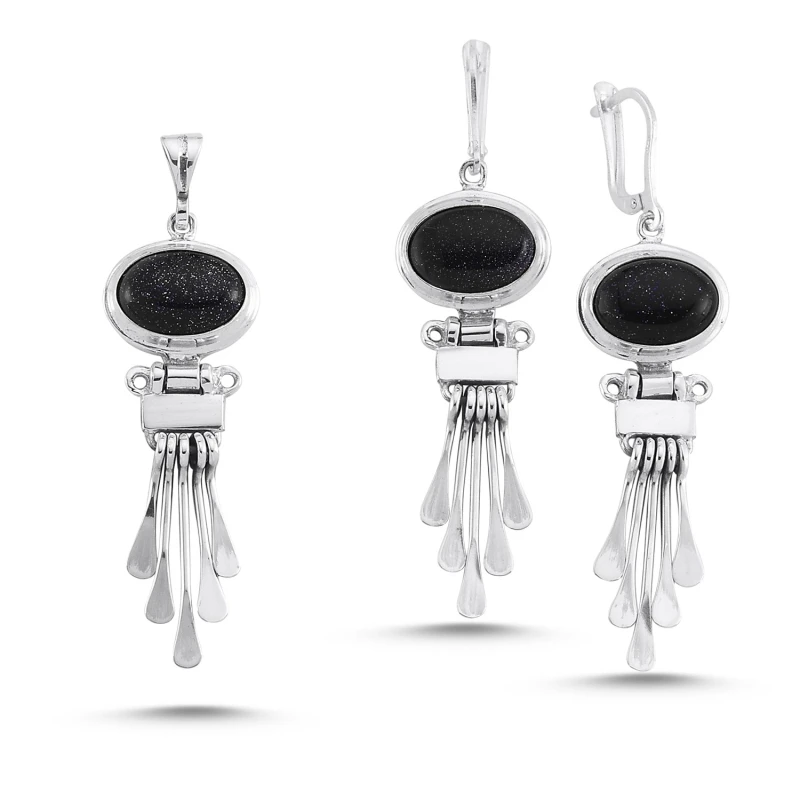 

Silver 925 Sterling Blue Star Cubic Zirconia Hand Job Set