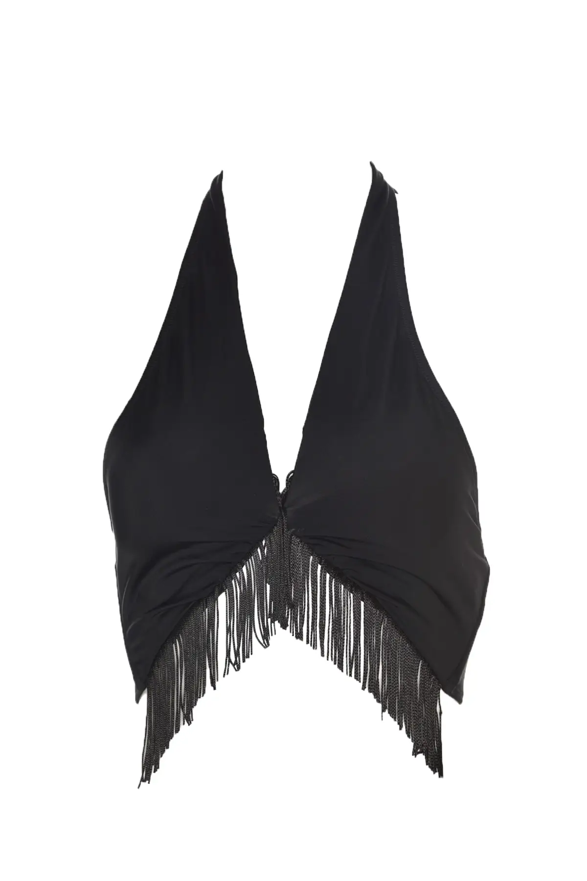 Бикини-топ с перекрестной ластовицей и кисточками Trendyol TBESS20BU0111