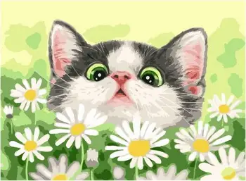 

Painting by numbers PKC 62002 kitten in chamomile 30*40 exclusive