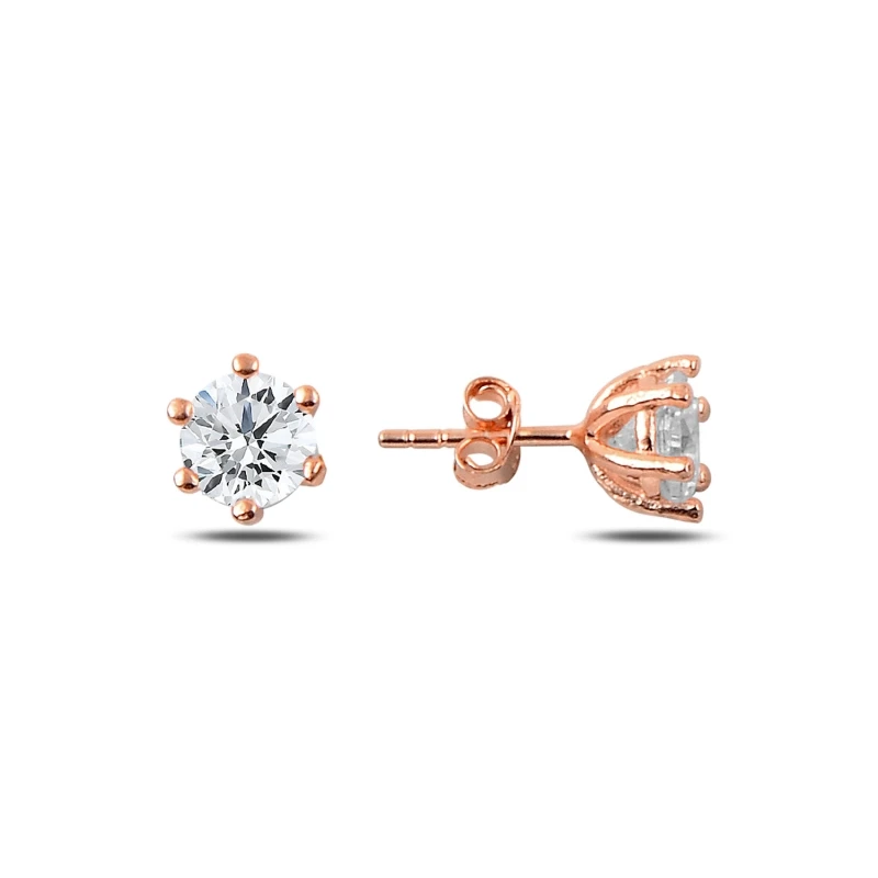 

Silver 925 Sterling 6mm Zircon Cubic Zirconia Solitaire Earrings