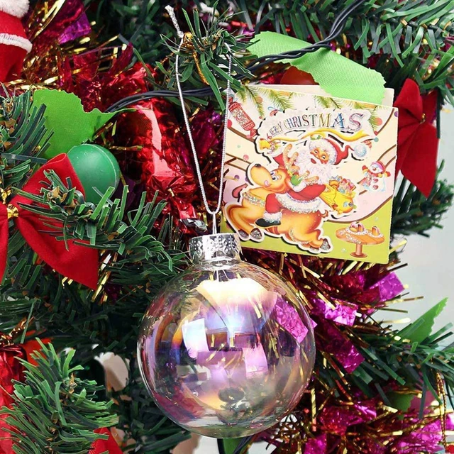 3.15in Plastic Fillable Christmas Ball Ornaments, 10 Pcs