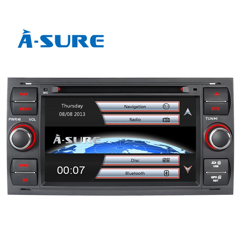 Автомагнитола a-sure 2 DIN gps для Ford Transit Focus Galaxy S-Max C-Max Fusion Fiesta FM/AM RDS SWC Bluetooth CD DVD USB 3g