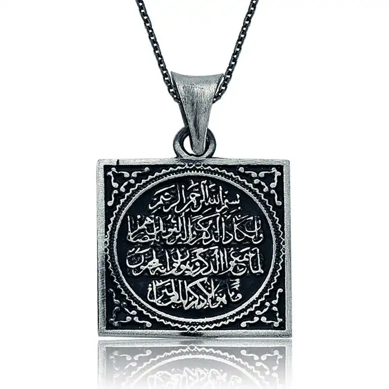 

Silver Evil Eye Prayer Lady Necklace