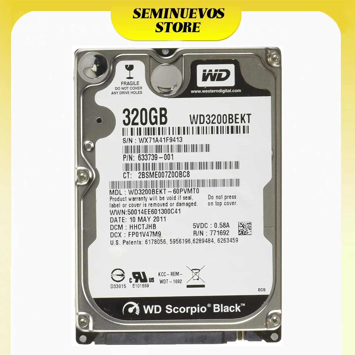 Western Digital WD3200BEKT Scorpio Black 320 GB internal hard drive