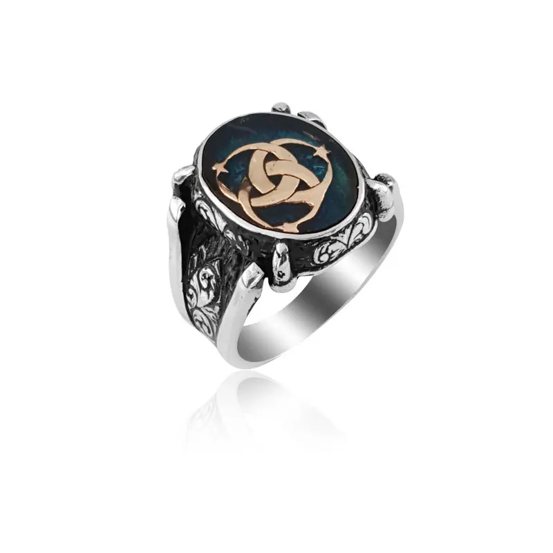 Серебряное мужское кольцо с английским флагом, 925