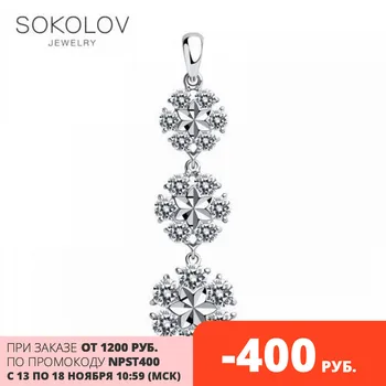 

SOKOLOV suspension of silver with fianitami fashion jewelry 925 women's/men's, male/female, women's male, pendants for neck women