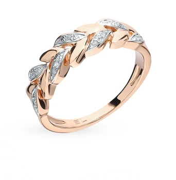 

Gold ring with diamonds sunlight sample 585