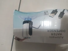 Bomba de agua eléctrica automática, dispensador de agua recargable por USB con luz LED azul, dispositivo de bombeo de agua inalámbrico