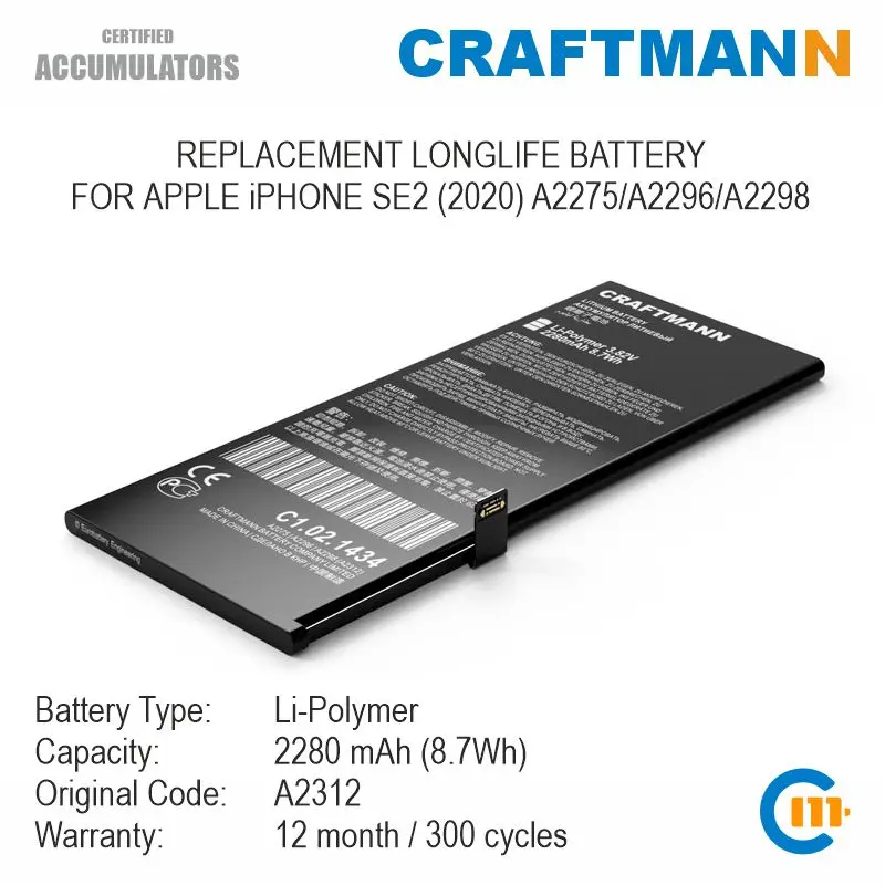Batería para iPhone SE, 2020 de 2ª generación de 0 ciclos de mayor  capacidad de repuesto para iPhone SE (A2275 A2296 A2298) con kits de  herramientas