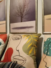 45*45 Cushion Cover Pillow Creative Abstract Art streak Face Pillowcase Sofa bedroom