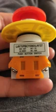 Interruptor de botón de parada de emergencia, equipo de elevación, bloqueo automático, tapa roja tipo seta 1NO 1NC DPST, CA 660V 10A