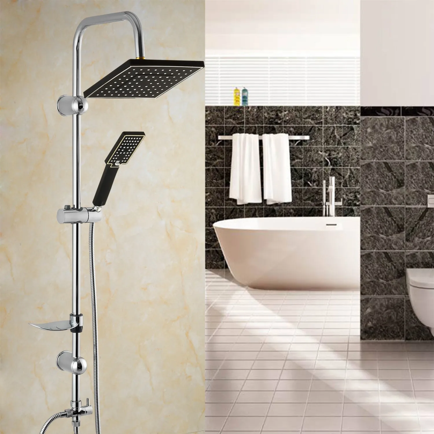 

Vilas Anna Shower Set Morponi Robot 5 FUNCTIONAL HAND SHOWER Square Head Shower System Multifunctional Sprinkler Shower Set
