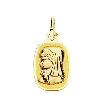 

Medal gold 9k rectangular Virgin Girl 17mm. [AB3226]