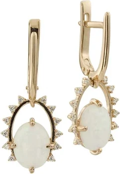 

Aloris earrings with cubic zirconia and Red Gold Opals