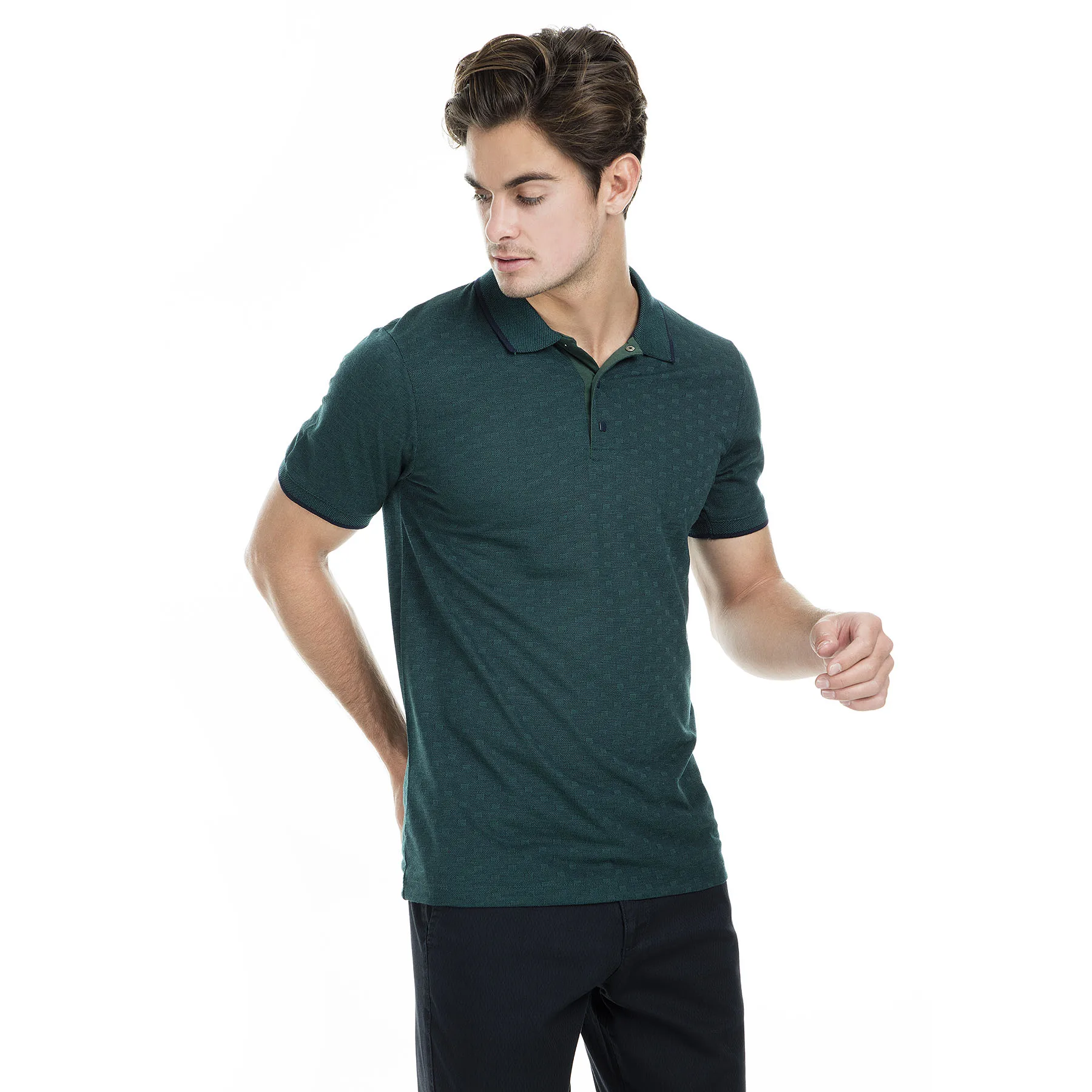 Buratti Polo футболки мужские shirirt 43619074 - Цвет: Темно-зеленый