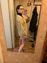 Kimono Cardigan Sweaters Lantern Berrygo V-Neck Knitted Female Women Sleeve-Button Streetwear