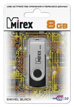 

Flash drive 8GB mirex swivel Black