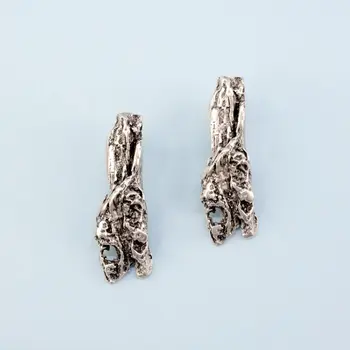 

Earrings jewelery frozen lava (Lock-Carnation, jewelery alloy, silver) 54243