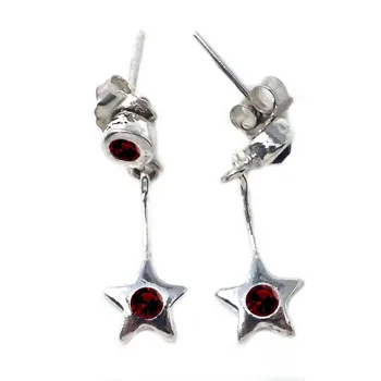 

Sterling silver earrings 925m long 22mm. Star Stone [AB5936]