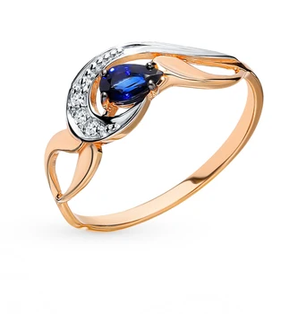 

Gold ring with sapphires and diamonds sunlight sample 585