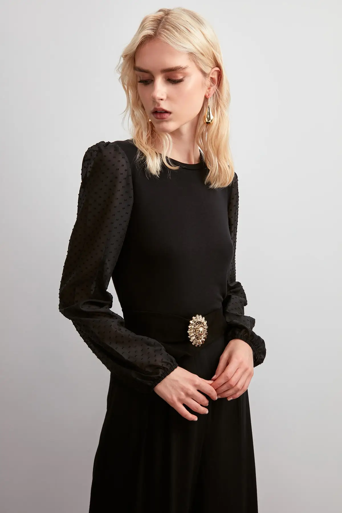 Trendyol трикотажная блузка из тюля TWOSS20BZ0105