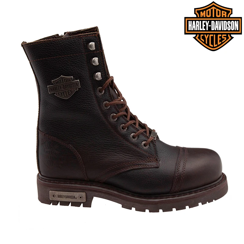 Harley Davidson-Botas De Invierno De Cuero Genuino Para Mujer, Calzado Original, De Suela Gruesa, Impermeable, Para Uso Diario, Para Motocicleta