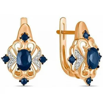 

Lucas gold earrings with sapphires and diamonds in red gold