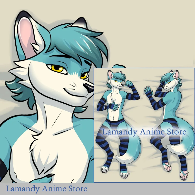 

Dakimakura Anime Furry Lichu the Foxcat Double Sided Print Pillowcase Life Size Body Pillow Cover