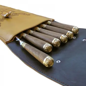 

Skewers gift 6 PCs The quiver of genuine leather "Sosnovyy Bor"