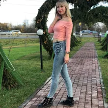 Las mujeres Pantalones vaqueros de cintura alta Mujer Sexy negro elástico azul pantalones pitillo mujer de talla grande de la cremallera lavado tejano pantalones chica