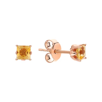 

Gold earrings with citrine sunlight sample 585