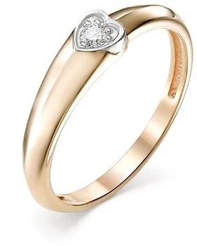

Master brilliant heart ring with 1 red gold diamond
