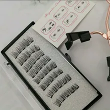 Pestañas postizas magnéticas 3D, 5 imanes, 4 pares, hechas a mano, naturales, de visón Artificial, con pinzas