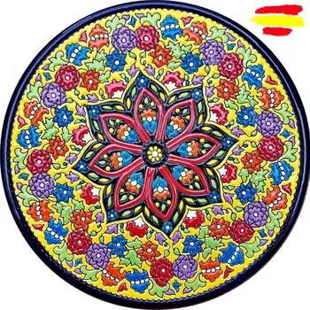 

Ceramic plate 29 cm/11.4 inch diameter - Spanish ceramic - enameled up handmade - Made in Spain - MIJASCERAMIC -