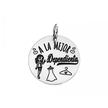 

Pendant 925 Sterling silver m disc 21mm. BEST SALESGIRL [AC0540GR] -Customizable-RECORDING INCLUDED IN THE PRICE