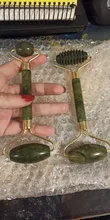 Rodillo masajeador Facial raspado Guasha junta de doble cabezas de piedra de Jade masajeador levante cuerpo delgado cuello delgado levantar herramientas