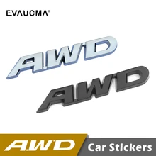 

3D AWD Car Stickers For Toyota Subaru Honda Mazda BENZ Audi BMW 4 Wheel Drive SUV Off Road Car Metal AWD Sticker Emblem Decal