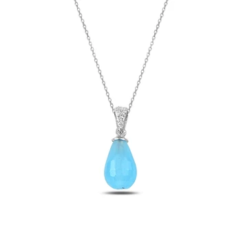

KUTAYDAN Blue Drop Pendant 925 Sterling Silver