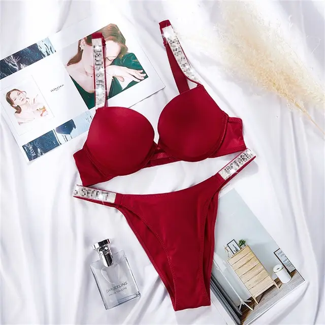 Comfort Femme Sexy Lingerie Ensemble Push Up Bra Victoria's Secret Lingerie Ensemble Femme 2 Pièces Brand Sous Vetement Femme Glossy  6