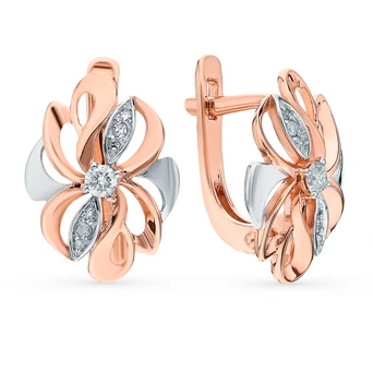 

Gold earrings with diamonds sunlight sample 585