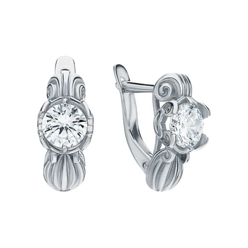 

Silver earrings with cubic zirconia sunlight sample 925 test