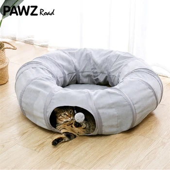 Cat Tunnel Toy Cat Pop Up Bed Collapsible Rabbit Round Tunnel With Mat Cushion 3 Tube.jpg