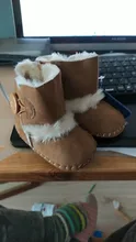 Dihope-Botas de nieve para bebé recién nacido, zapatos cálidos de invierno, botas de felpa con botón sólido, zapatos cálidos unisex para bebé