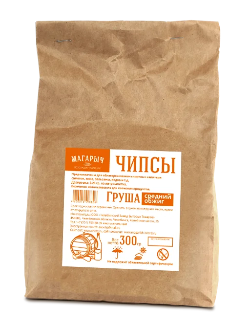 Чипсы Груша 300 грамм для настойки домашнего алкоголя, облагораживание самогона дистилята водки разная степень обжарки