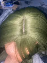 Peluca de cabello sintético para mujer, pelo negro y verde de 24 pulgadas con volante grande y flequillo, estilo africano y americano, fibra resistente al calor