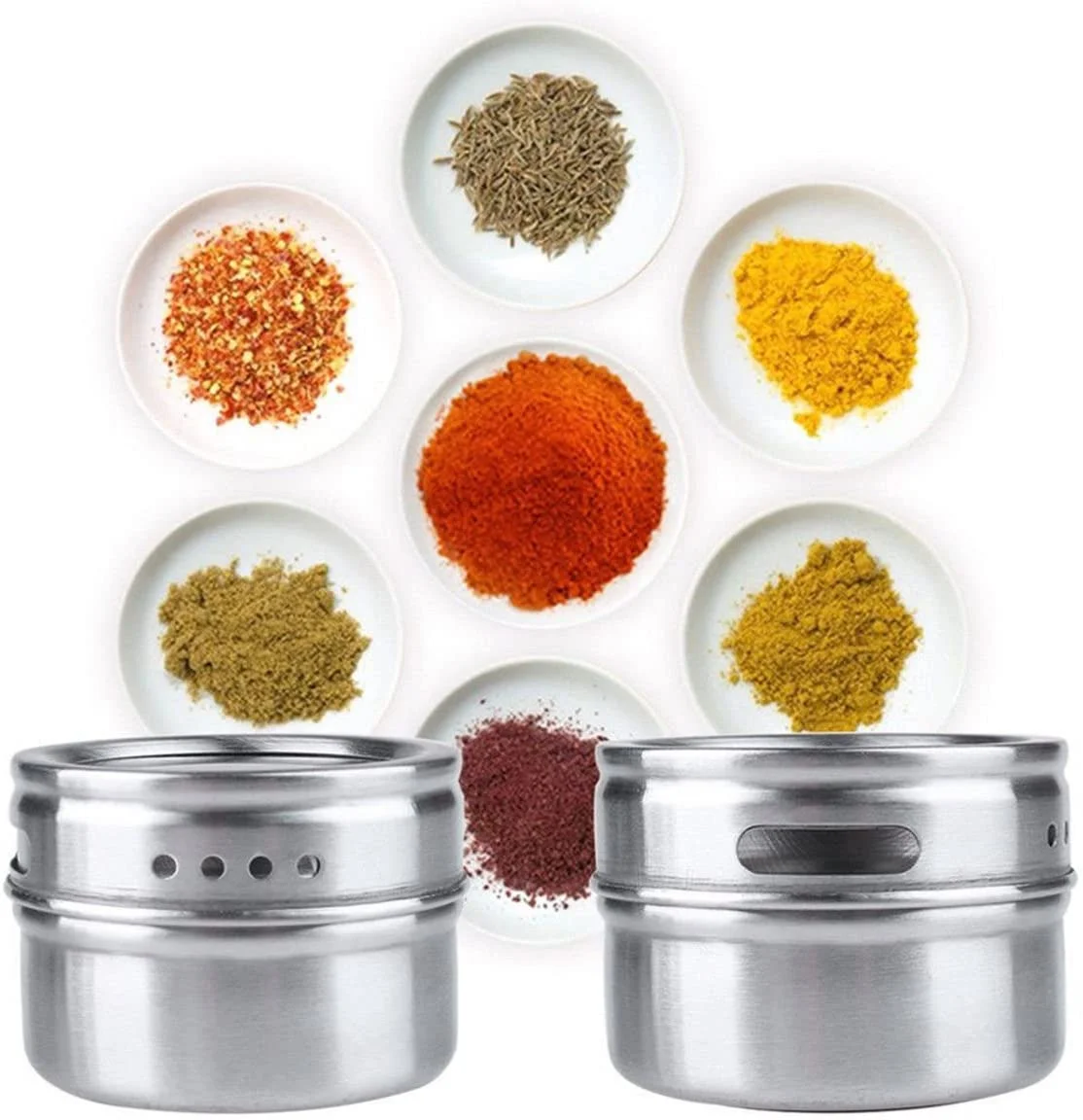 

Stainless Steel Magnetic Spice Tins Multi-purpose Food Storage Tins, Magnetic Spice Jar Kitchen Spice Storage Containers