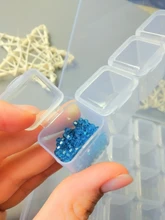 Mordoa-caja de almacenamiento de cuentas de plástico transparente con 28 ranuras, caja organizadora para herramientas de manicura de decoración de uñas, expositor de joyería