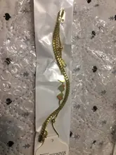 Yhpup Romantic Heart Stainless Steel Bracelet for Women Charm Gold Color Snake Chain